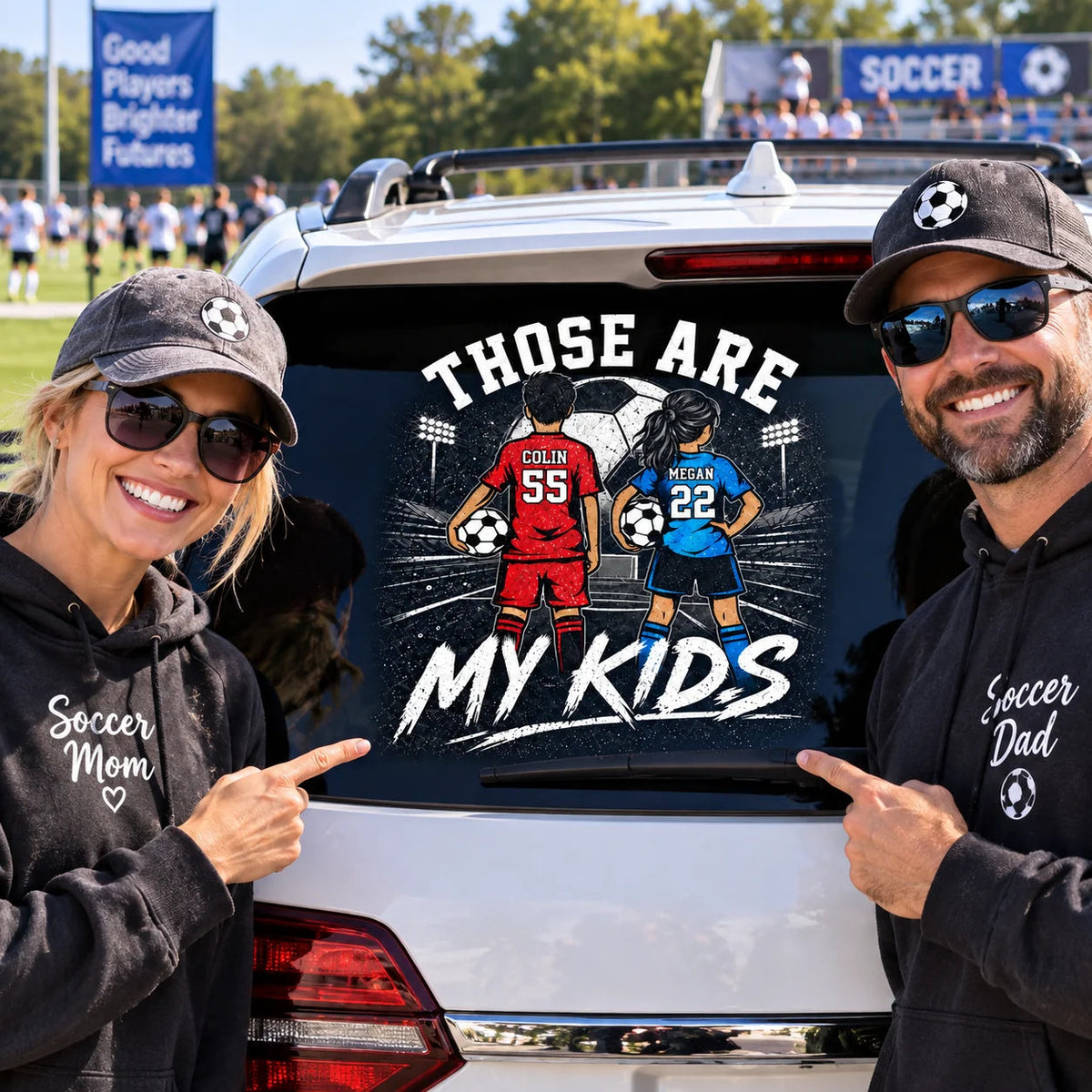 Those Are My Kids Personalized Car Decal - Custom Soccer Player Sticker for Sports Mom and Dad