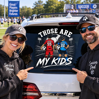Those Are My Kids Personalized Car Decal - Custom Soccer Player Sticker for Sports Mom and Dad