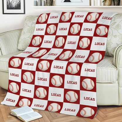 Custom Name Sports Fleece Blanket - Personalized Keepsake Throw Gift for Sports Lovers