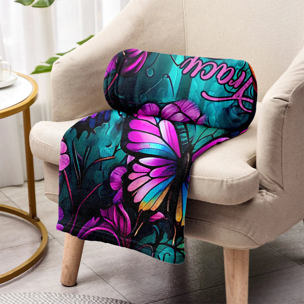 Personalized Butterfly Blanket - Custom Name Gift