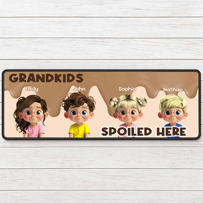 Custom Grandkids Spoiled Here Floor Runner Rug - Personalized Cartoon Mat for Grandparent Home