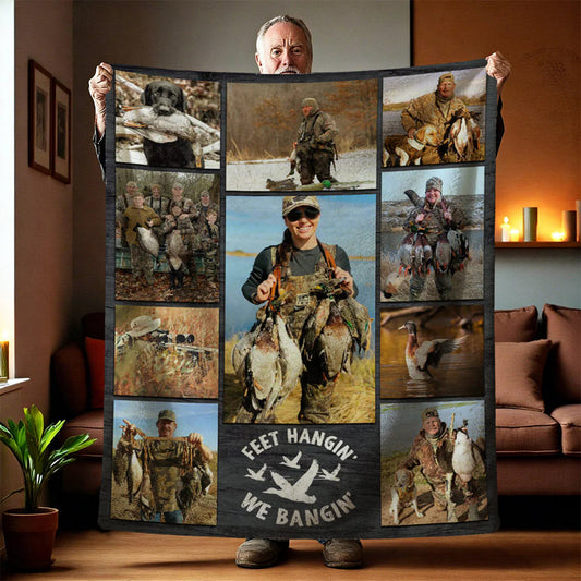 Every Hunt, A Story Worth Keeping – Personalized Duck Hunting Photo Blanket, Custom Hunter Memories Collage