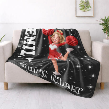 Pink Panthers Spirit Cheer Personalized Blanket - Custom Gift for Cheerleaders