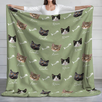 Personalized Pet Photo Cute Pattern Blanket - Custom Gift for Dog and Cat Lovers