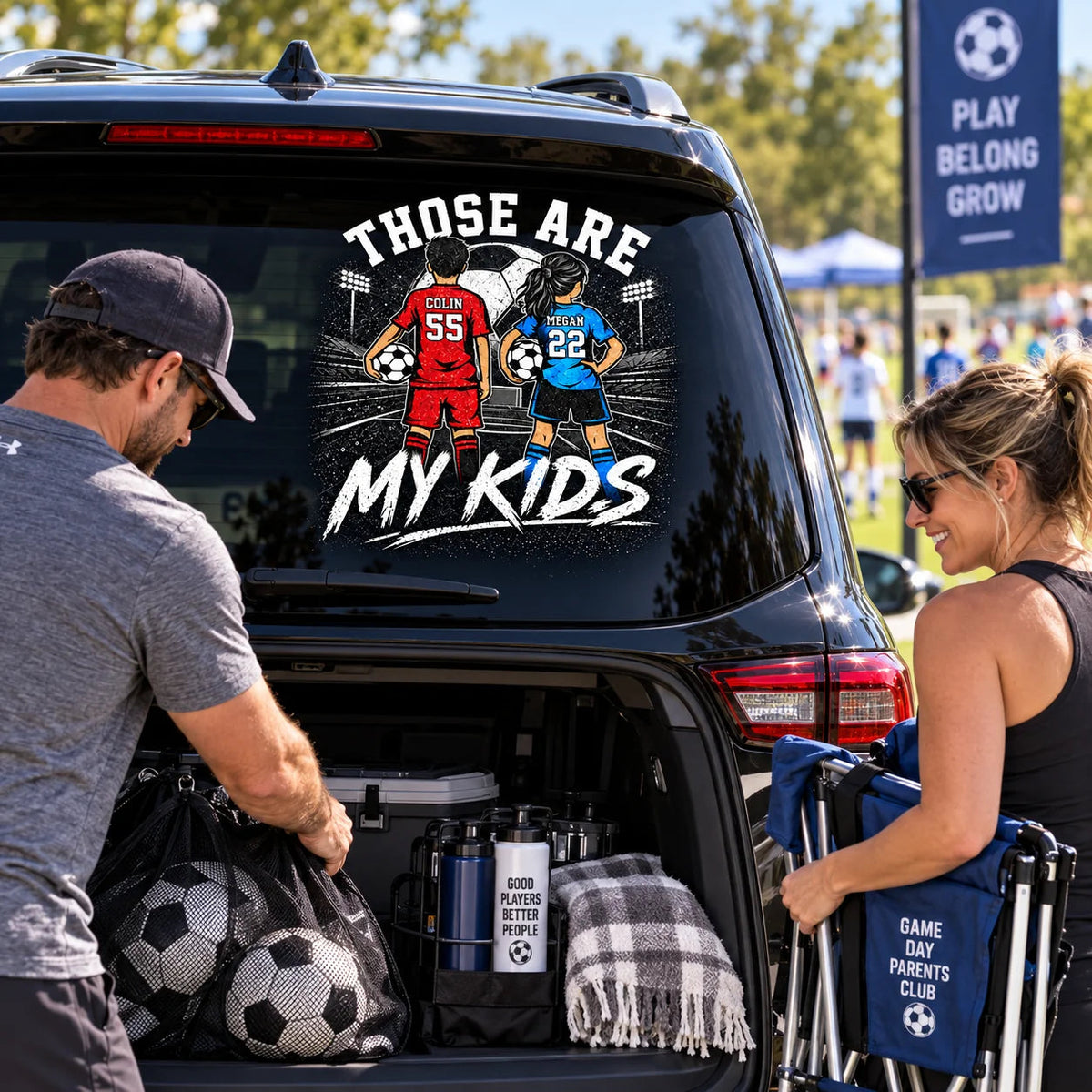 Those Are My Kids Personalized Car Decal - Custom Soccer Player Sticker for Sports Mom and Dad