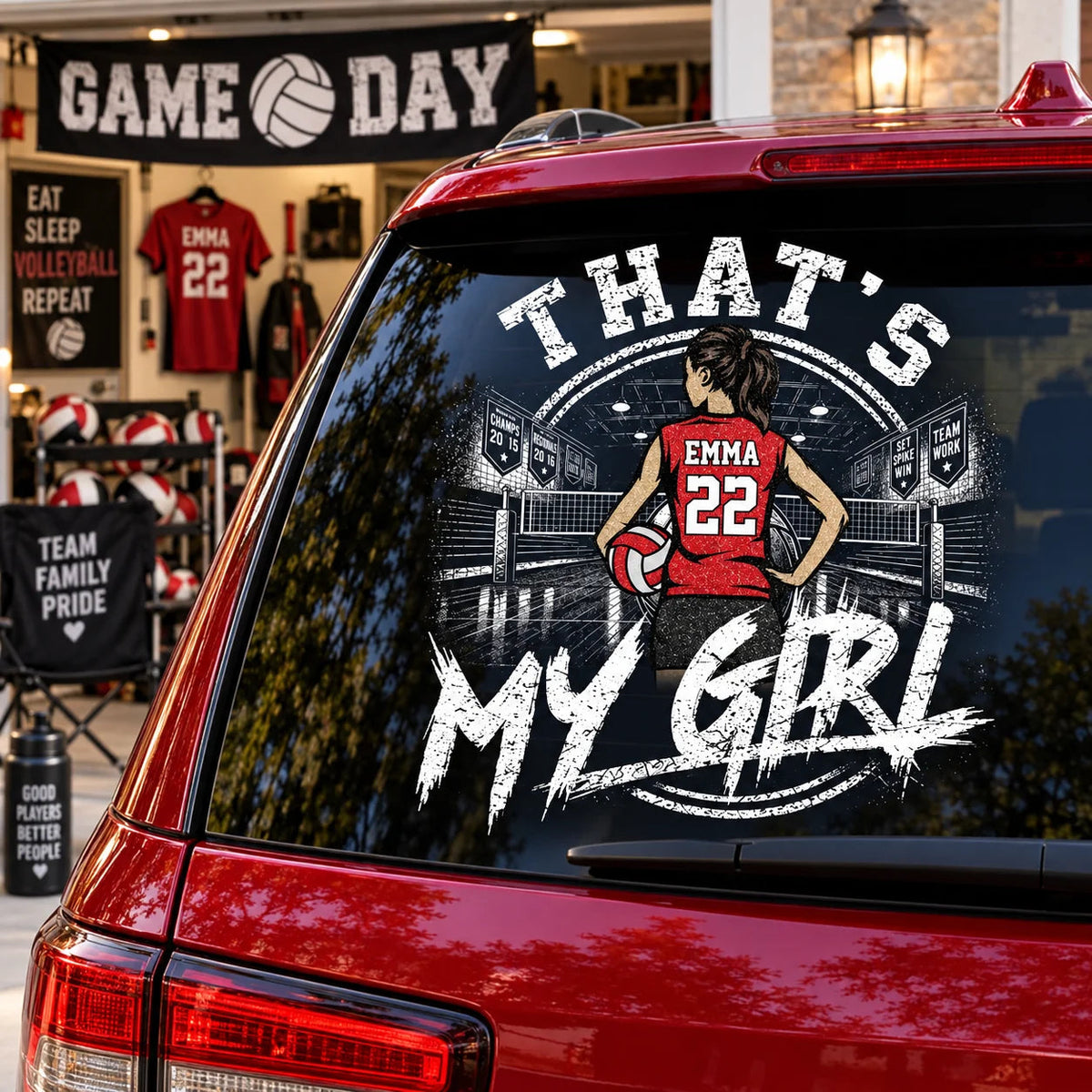 Custom Volleyball Player Window Decal - "That's My Girl" Personalized Car Sticker for Sports Parents