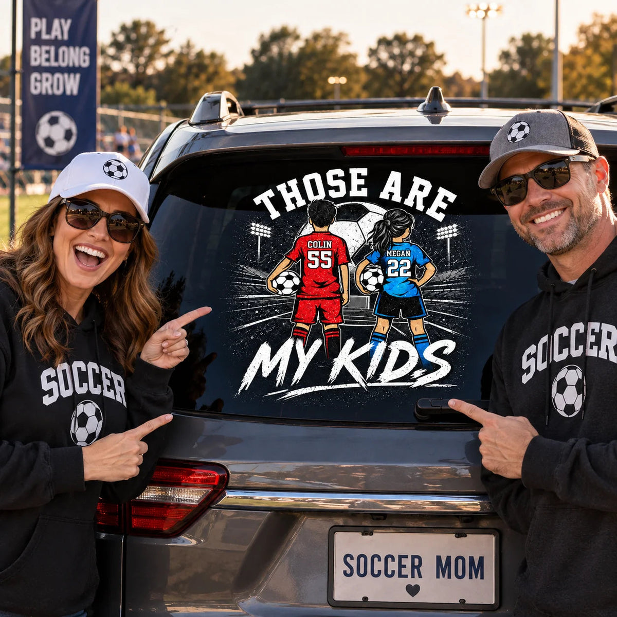 Those Are My Kids Personalized Car Decal - Custom Soccer Player Sticker for Sports Mom and Dad