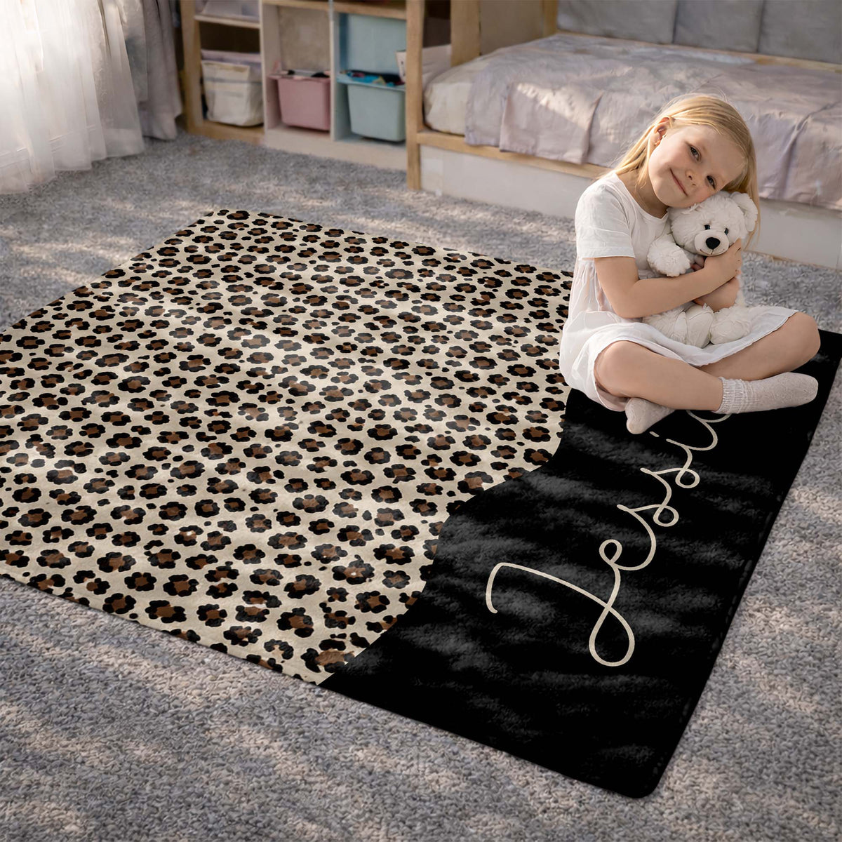 Wild & Fierce Leopard Print Blanket - Customized Name Cozy Gift for Leopard Pattern Fans