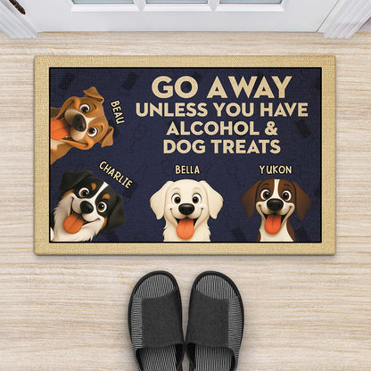 Bring Dog Treats or Don't Knock – Personalized Funny Dog Doormat, Custom Pet Lover Welcome Mat