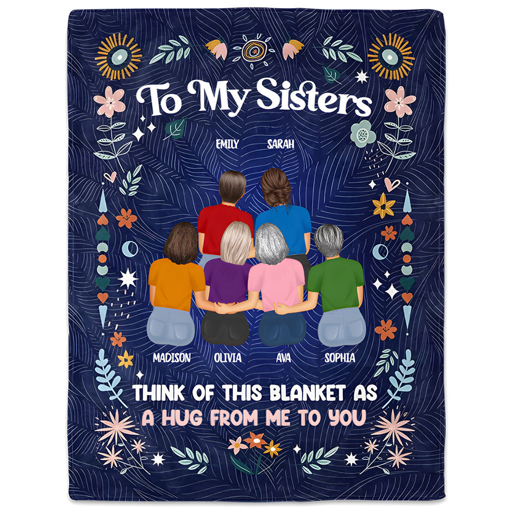 Personalized Sister Blanket: 'A Hug From Me To You' Custom Fleece Gift