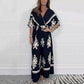 Damens V-Ringade Jumpsuit Med Breda Ben