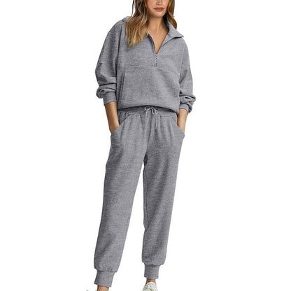 Långärmad Halvzip Sweatsuit Set