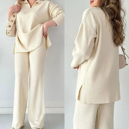 V-Neck Casual SLIT Sticked Two-Piece Set🌟Free Shipping