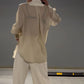 Fashion Patchwork Irregular Lace-Up Skjorta & Byxor Tvådelat Set