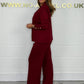 💥Gold Button Soft Knit Trouser Co-Ord
