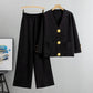 💥Gold Button Soft Knit Trouser Co-Ord