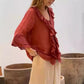 🔥2025 HOT SALE🔥Kvinnor Ruffle Collar Blouse med klockärmar