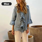 🔥2025 HOT SALE🔥Kvinnor Ruffle Collar Blouse med klockärmar