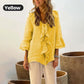 🔥2025 HOT SALE🔥Kvinnor Ruffle Collar Blouse med klockärmar
