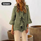 🔥2025 HOT SALE🔥Kvinnor Ruffle Collar Blouse med klockärmar