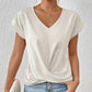 💥 STOR REA 👚 Elegant kortärmad T-shirt med vriden V-ringning