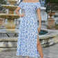 Elegant blommig off shoulder-klänning för kvinnor