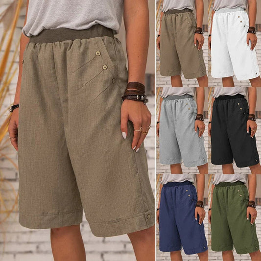 🔥Kampanj - 49% rabatt💥Kvinnor sommar avslappnade pocket shorts