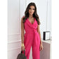 ☀️Women:s Ärmlös V-ringad enfärgad Jumpsuit🕊️