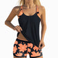 Dam Badkläder 2-Delat Set – Tryckt Tankini och Shorts