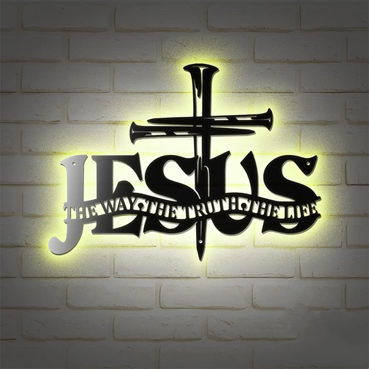 Kors Jesus Sanning Metall Väggdekoration