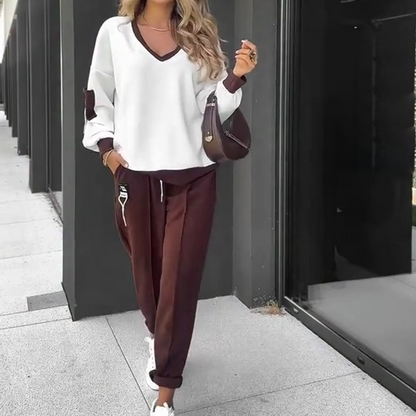 🔥 SLUTPRIS! 🔥 Set med huvtröja och joggingbyxor i färgblock