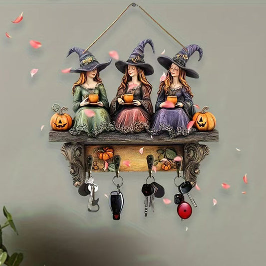 Fängslande Halloween-Häxor Väggdekoration Med Krokar