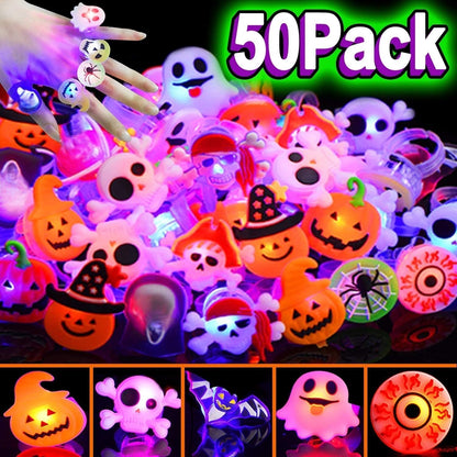 LED Ljus Halloween Lysande Ring - Set med 50 st