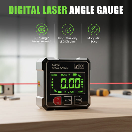 🔥40 % rabatt så länge lagret räcker!🎉Digital laser vinkelmätare med 4-sidig magnetisk bas