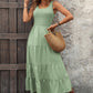Women's Sleeveless Pleated Tiered Midi Dress