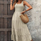 Women's Sleeveless Pleated Tiered Midi Dress
