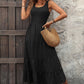 Women's Sleeveless Pleated Tiered Midi Dress