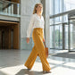 👖 50% RABATT! 💕 Dambyxor med Hög Midja & Vida Ben – Enfärgade, Mjukt Tyg & Avslappnad Passform 🌸