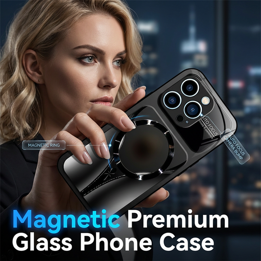 📱49% OFF NOW!🧲 Magnetic Tempered Glass Phone Case – Shockproof & MagSafe Compatible – Premium Protective Cover ✨