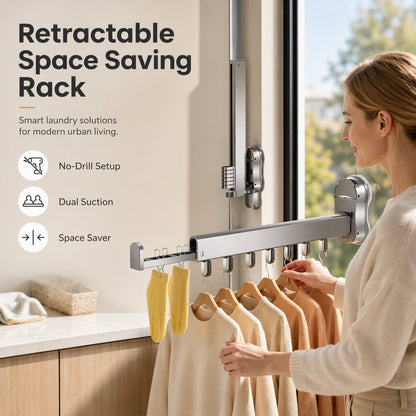 📢 LIMITED TIME 50% OFF! ⏰ Space-Saving Drying Rack – Retractable Design, Vacuum Suction, Aerospace-Grade Aluminum Alloy ✨