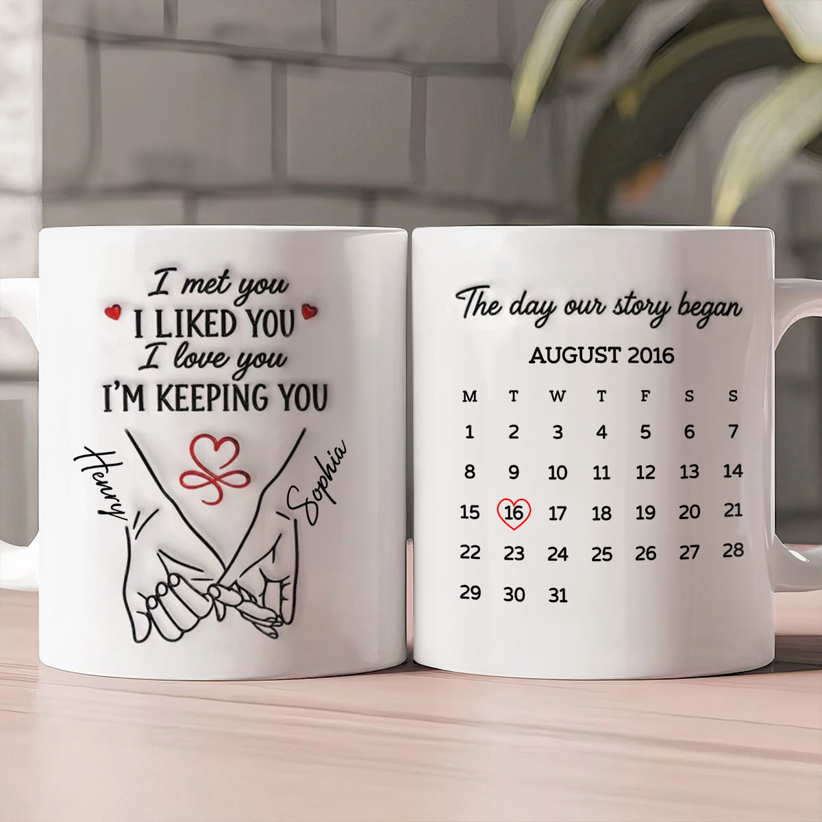 The Day Our Story Began - Personalized Ceramic Coffee Mug