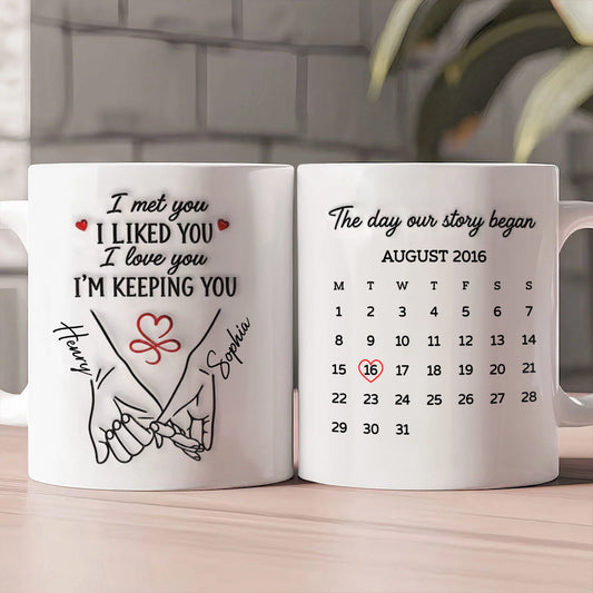 The Day Our Story Began - Personalized Ceramic Coffee Mug