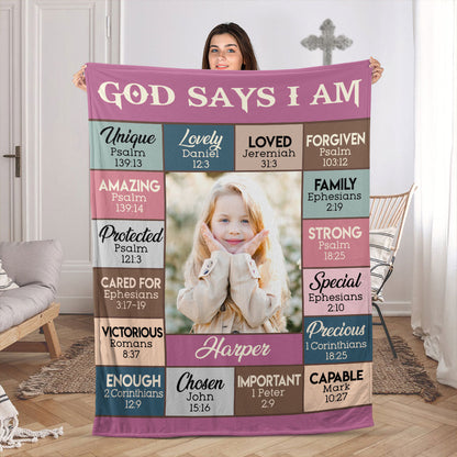 God Says I Am Blanket – A Personalized Celebration of Faith