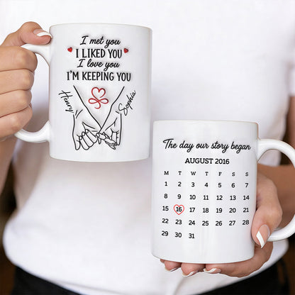 The Day Our Story Began - Personalized Ceramic Coffee Mug