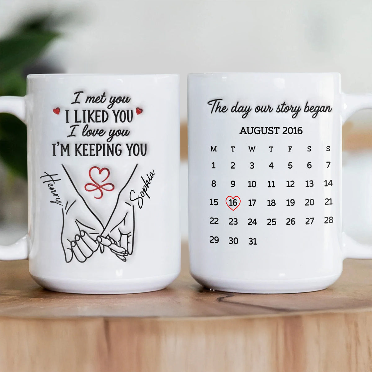 The Day Our Story Began - Personalized Ceramic Coffee Mug